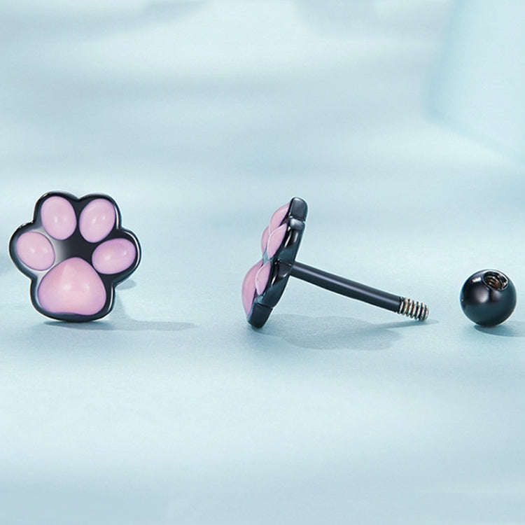 SCE1516 Cat Ears Claws Earrings 925 Silver Plated Black Gold Earrings