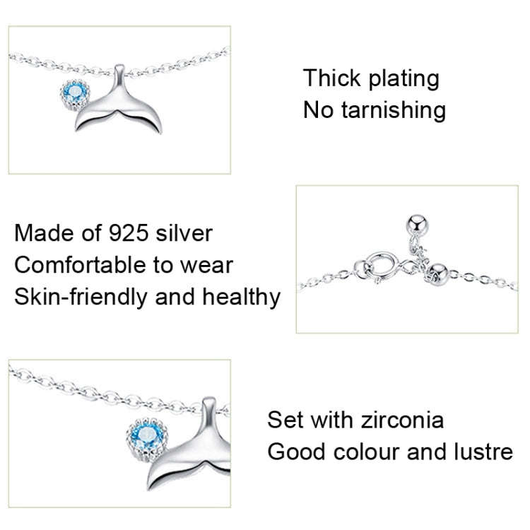 SCT004 Mermaid Tail Anklet Simple  Ladies 925 Silver Anklet