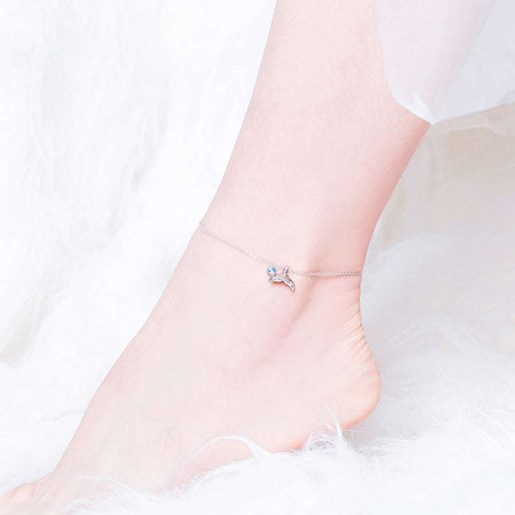 SCT004 Mermaid Tail Anklet Simple  Ladies 925 Silver Anklet