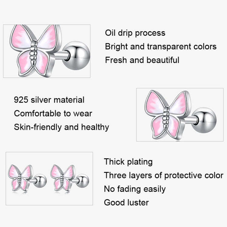 SCE1495 Mini 925 Silver Butterfly Earrings  Earrings