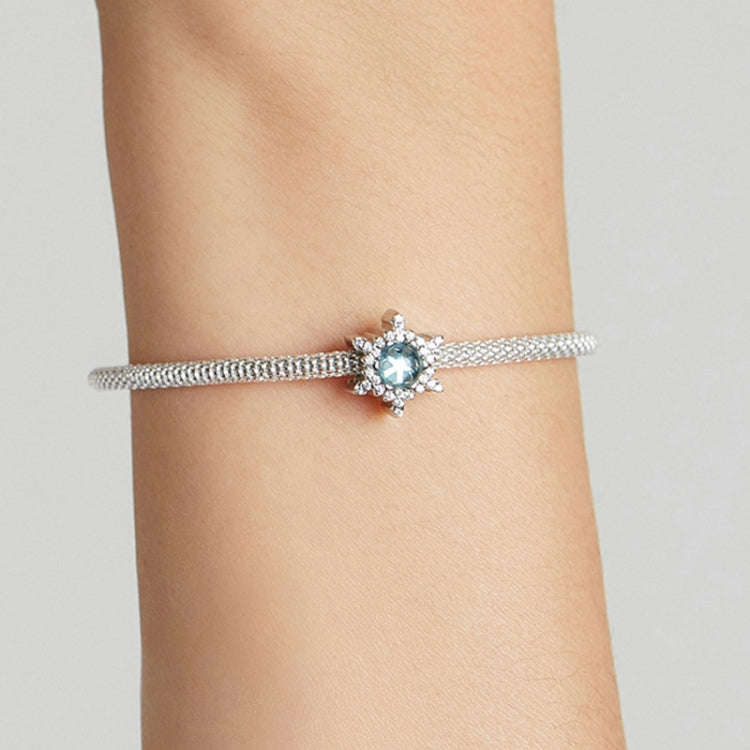 BSC721 Winter Snowflake DIY Bracelet Bead Christmas 925 Silver Bead Accessories
