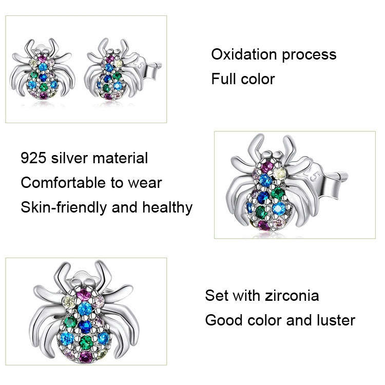 Insect Series Earrings 925 Silver Earrings, Style: Beetle