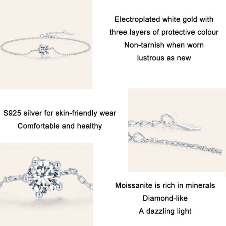 MSB001 S925 Sterling Silver Sparkle and Moissanite Bracelet