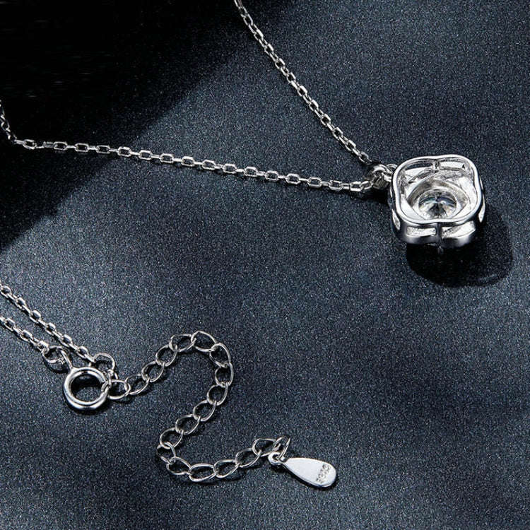 MSN002 Sterling Silver S925  Sparkling Moissanite Pendant Necklace