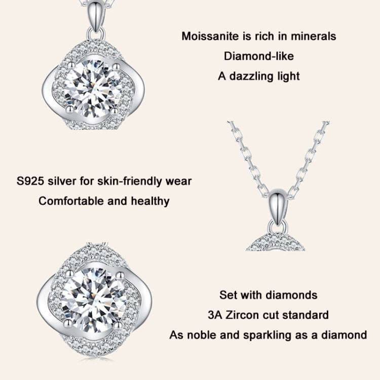MSN002 Sterling Silver S925  Sparkling Moissanite Pendant Necklace