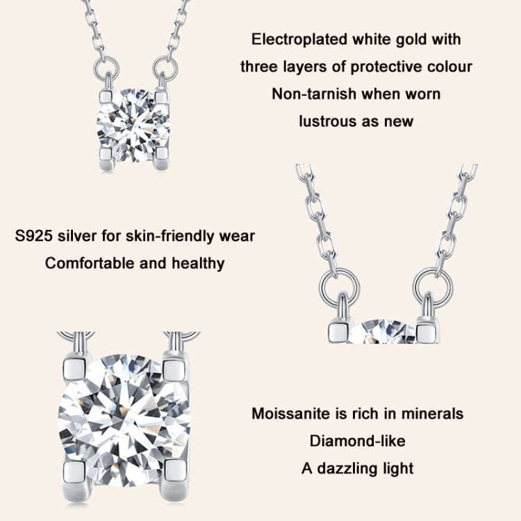 MSN005 Sterling Silver S925 Sparkling Moissanite Pendant  Necklace