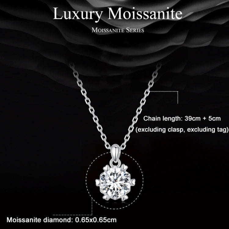 MSN006 Sterling Silver S925 Hexagonal Moissanite Pendant  Necklace