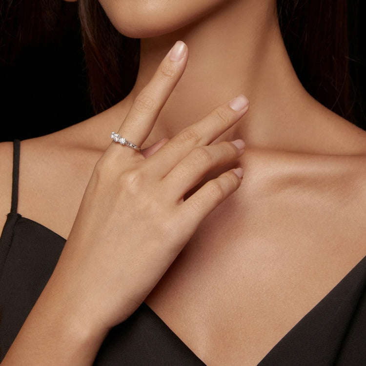 MSR009 Sterling Silver S925 Lace  Moissanite Ring(No.10)