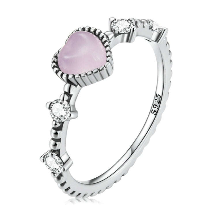 SCR805 S925 Sterling Silver Gentle Delicate Heart Ring(No.9)