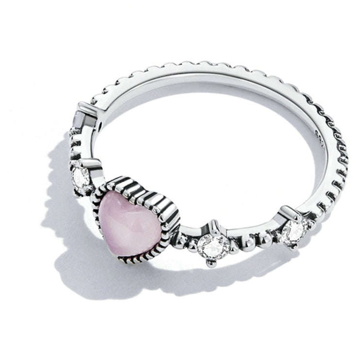 SCR805 S925 Sterling Silver Gentle Delicate Heart Ring(No.9)