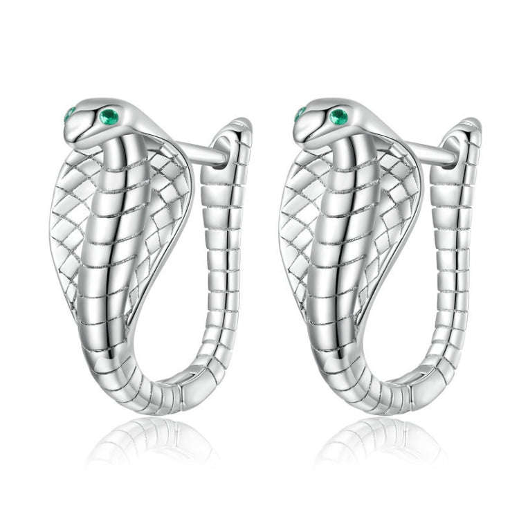 BSE728 Sterling Silver S925  Zirconia Cobra Earrings