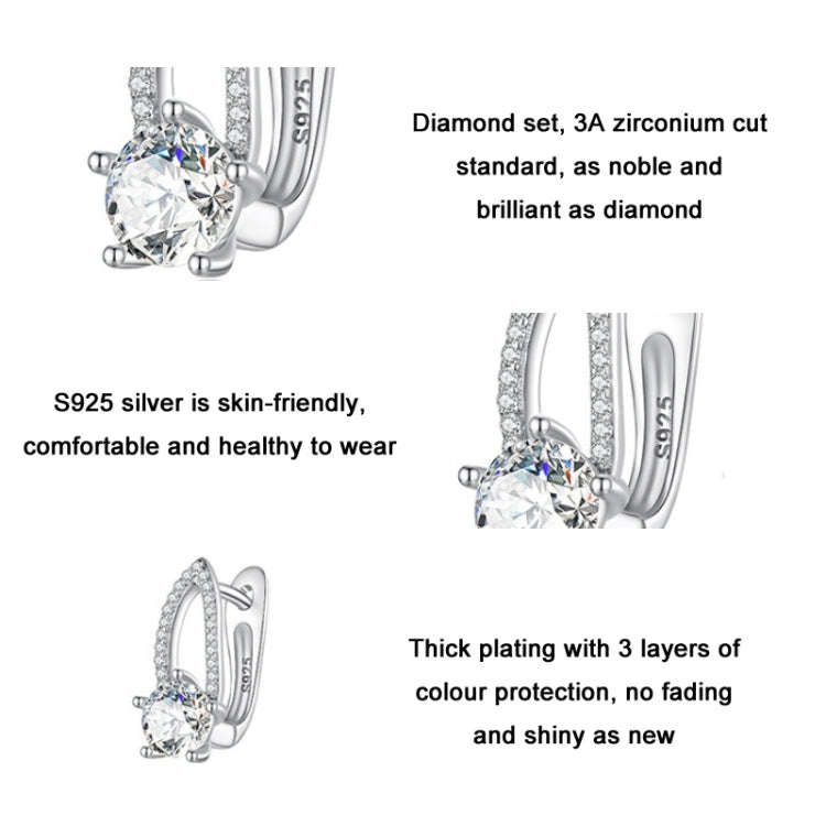 BSE732 Sterling Silver S925  Zirconia Hollow Line Earrings