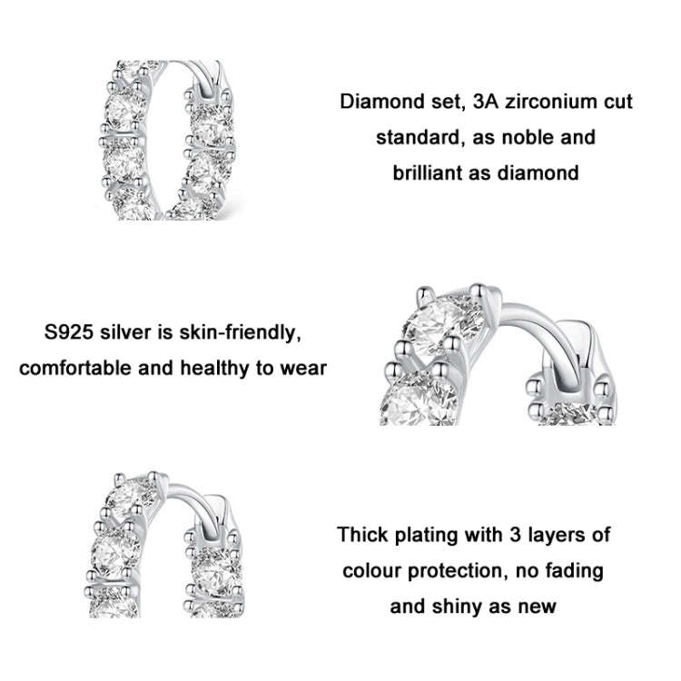 BSE734 Sterling Silver S925 Zirconia Budding Flower Earrings