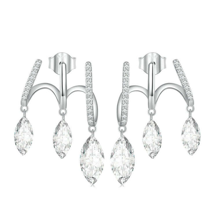BSE738 Sterling Silver S925 Multi-layered Tasseled Spirit Branch Earrings