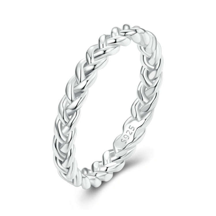 BSR311 Sterling Silver S925 Geometric Twist  Ring(No.7)