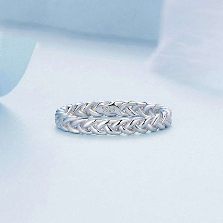 BSR311 Sterling Silver S925 Geometric Twist  Ring(No.7)