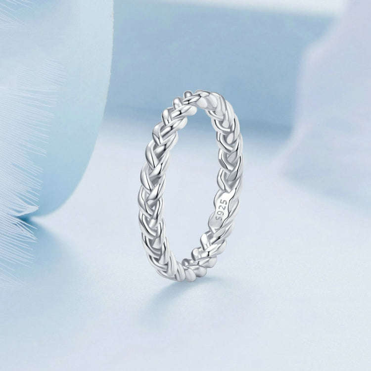 BSR311 Sterling Silver S925 Geometric Twist  Ring(No.7)