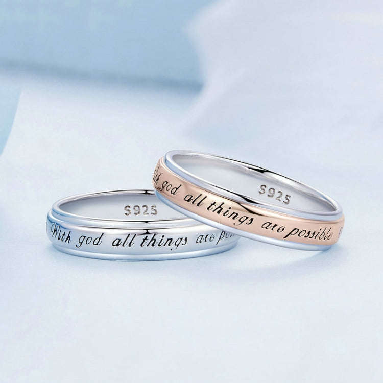 BSR337-A Sterling Silver S925 Geometric White Gold Vermeil Zirconia Curved Signet Ring(No.7)