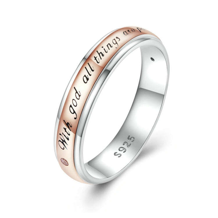 BSR337-C Sterling Silver S925 Geometric White Gold Vermeil Zirconia Curved Signet Ring(No.8)