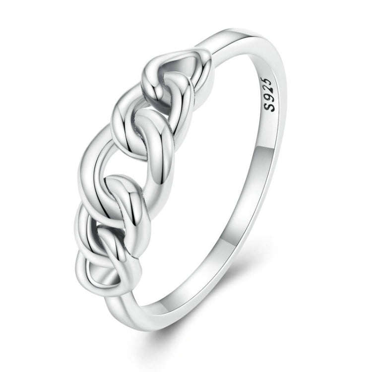 SCR891 Sterling Silver S925 Hollow Circle Chain Ring(No.7)