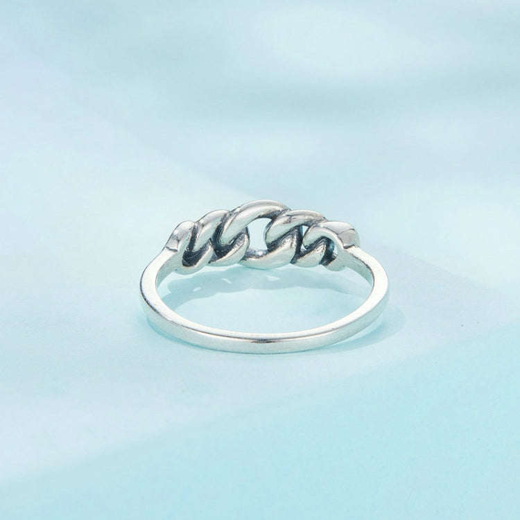 SCR891 Sterling Silver S925 Hollow Circle Chain Ring(No.7)