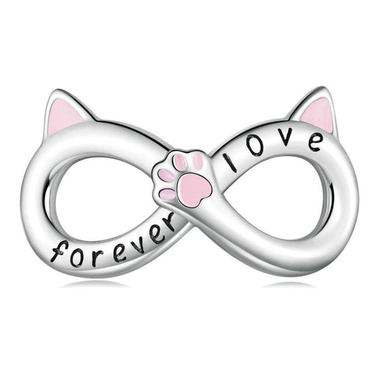 BSC748 S925 Sterling Silver Infinity Cat Symbol Bracelet Beads