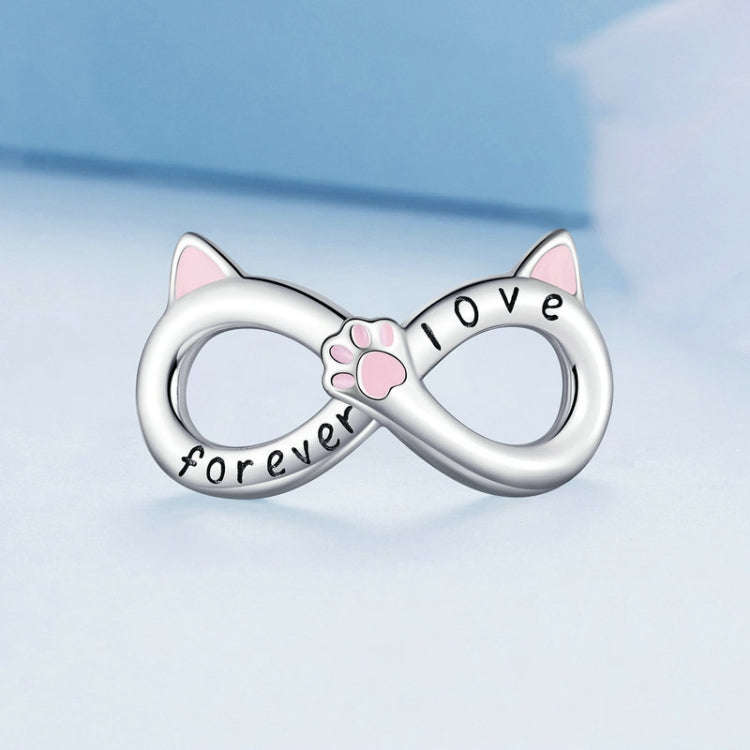 BSC748 S925 Sterling Silver Infinity Cat Symbol Bracelet Beads