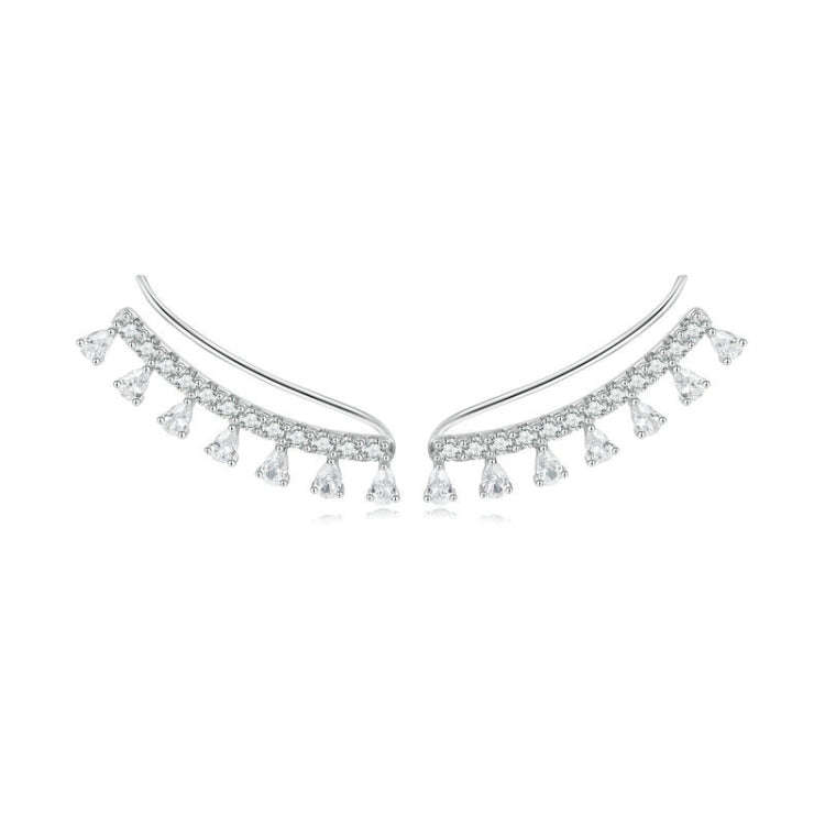 BSE758 Sterling Silver S925  Sparkling Zirconia Earrings