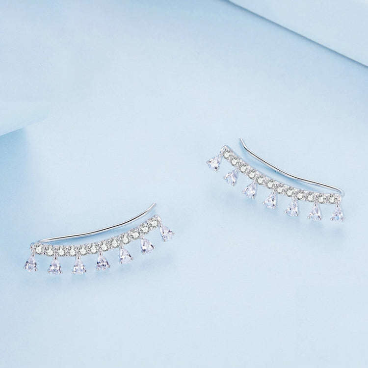 BSE758 Sterling Silver S925  Sparkling Zirconia Earrings