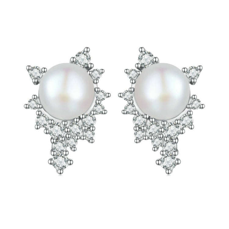 BSE761 Sterling Silver S925  Zirconia Bead Earrings