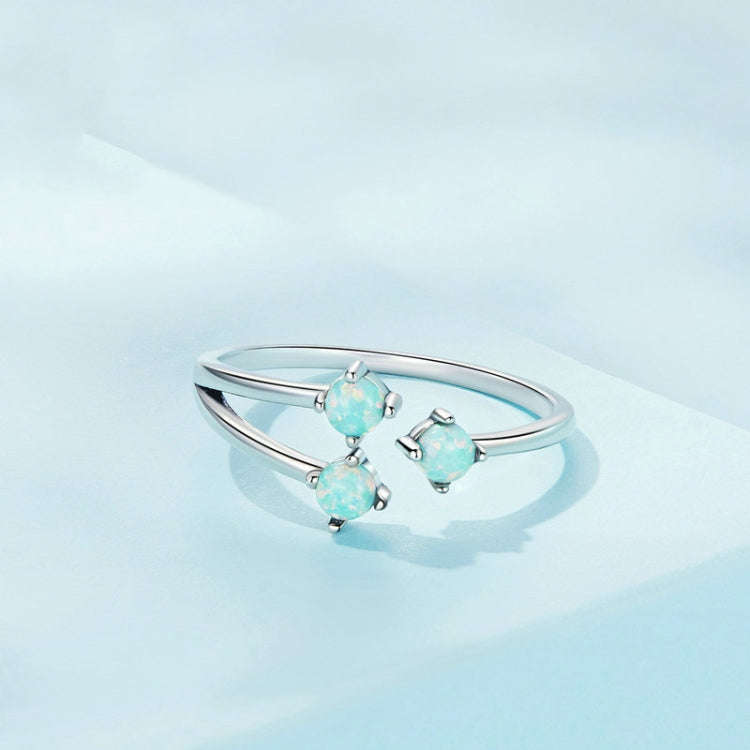 SCR899 Sterling Silver S925 Fantasy Opal Open Ring(Open Adjustable)