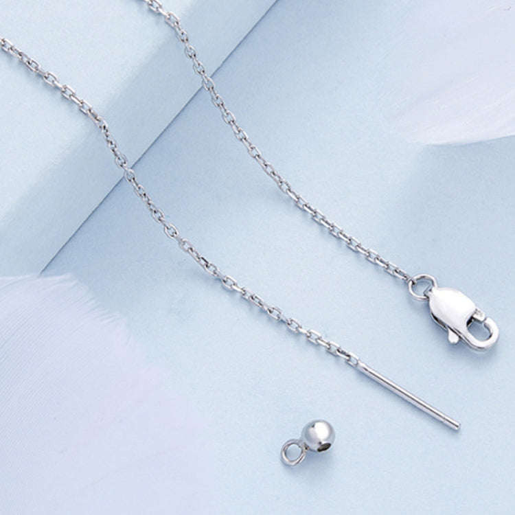 BSN286 Sterling Silver S925  Zircon Crescent Pendant Necklace