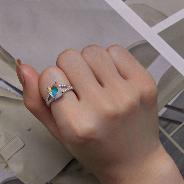 BSR354 Sterling Silver S925 Symphony Glass  Zircon Ring(No.6)