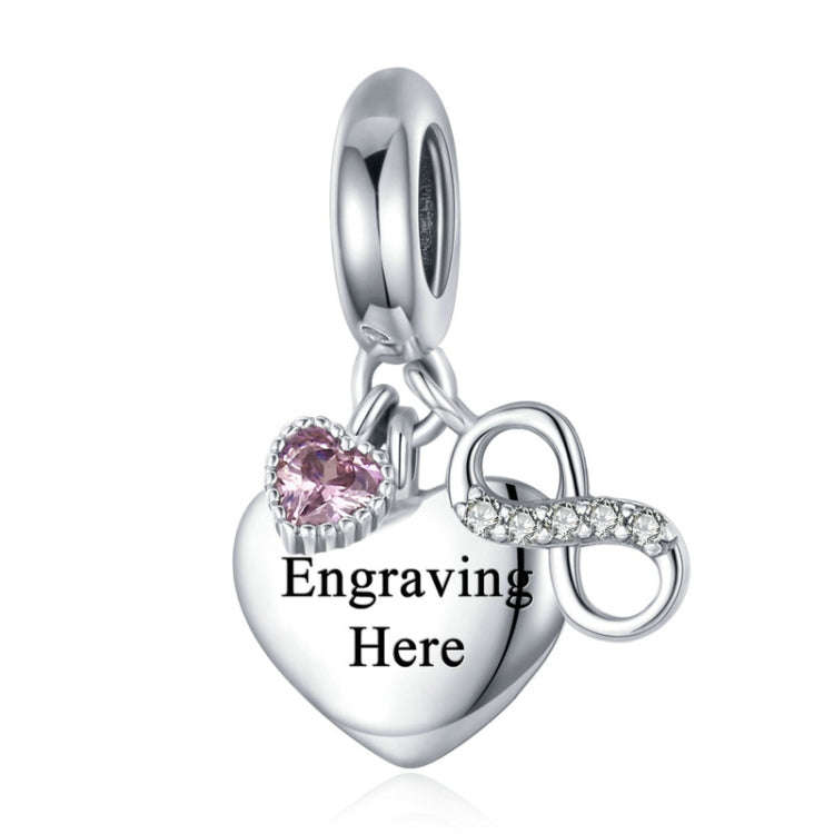 SCC1922 Sterling Silver S925 Endless Heart Zircon Bracelet Pendant