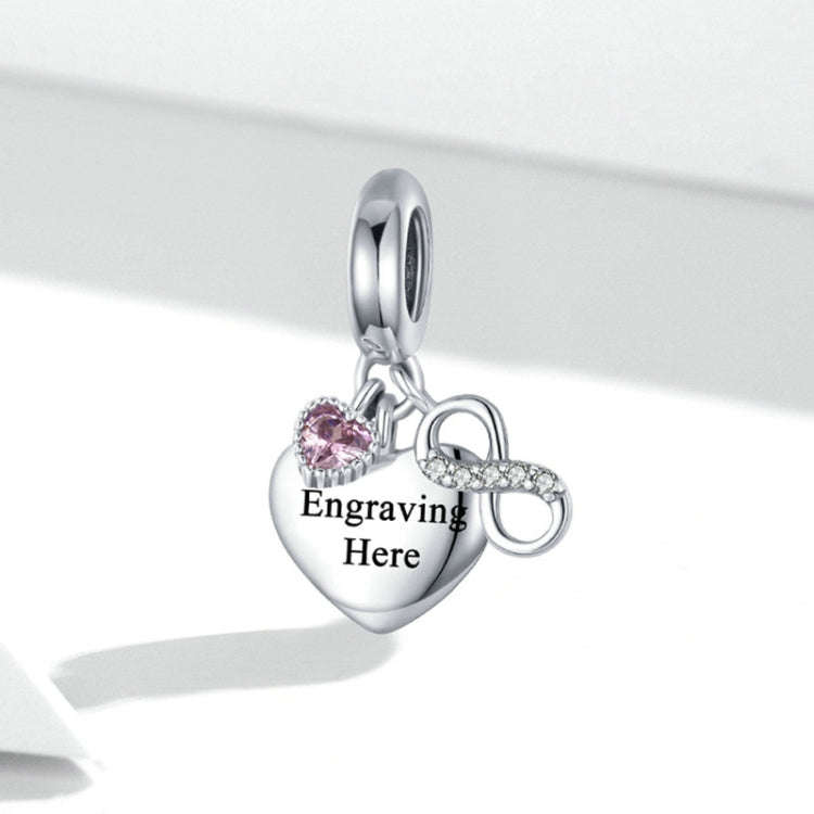 SCC1922 Sterling Silver S925 Endless Heart Zircon Bracelet Pendant