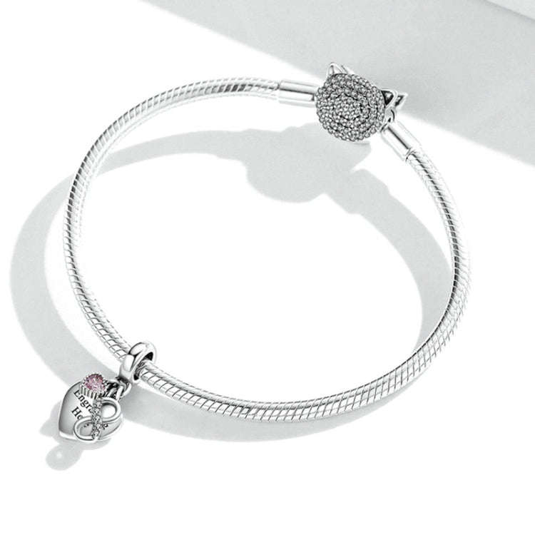SCC1922 Sterling Silver S925 Endless Heart Zircon Bracelet Pendant