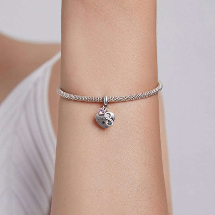 SCC1922 Sterling Silver S925 Endless Heart Zircon Bracelet Pendant