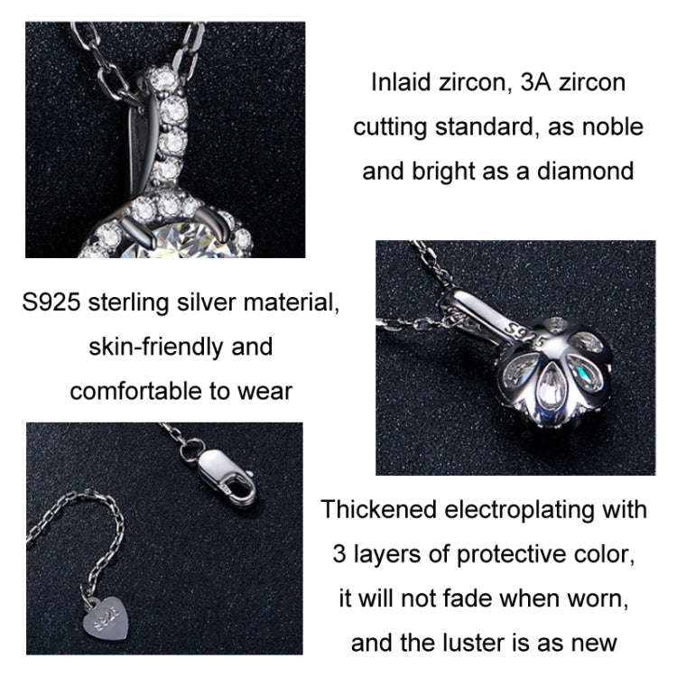MSN007 Sterling Silver S925  Zircon Moissanite Necklace
