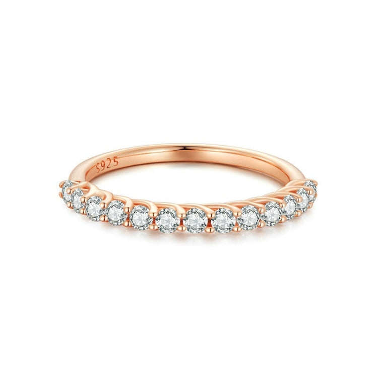 MSR014-C Sterling Silver S925 Plated Plated Row Moissanite Ring(No.9)