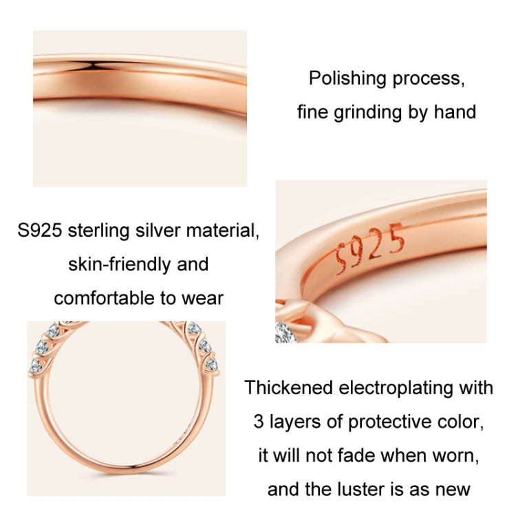 MSR014-C Sterling Silver S925 Plated Plated Row Moissanite Ring(No.8)