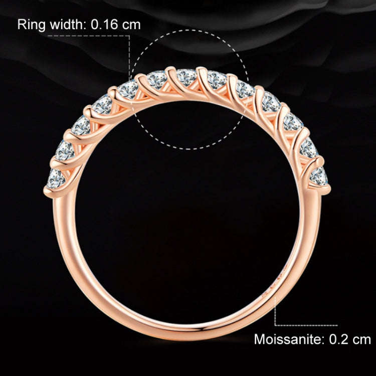 MSR014-C Sterling Silver S925 Plated Plated Row Moissanite Ring(No.9)