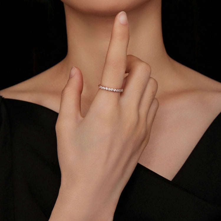 MSR014-C Sterling Silver S925 Plated Plated Row Moissanite Ring(No.9)