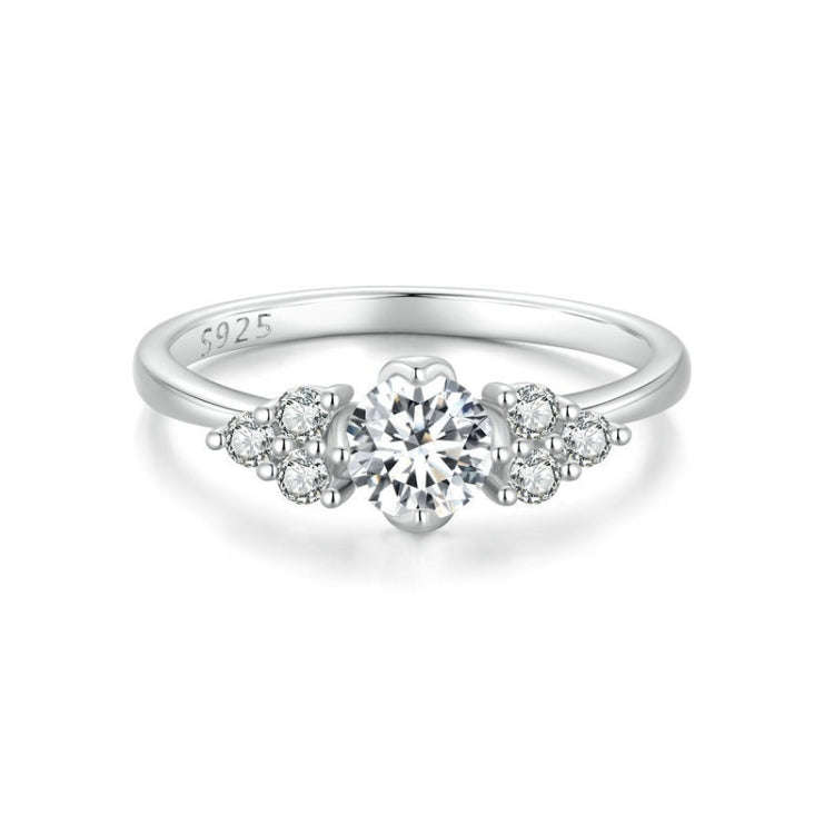 MSR016 Sterling Silver S925 Sparkling  Moissanite Heart Ring(No.9)