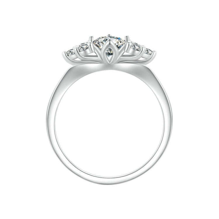 MSR016 Sterling Silver S925 Sparkling  Moissanite Heart Ring(No.6)