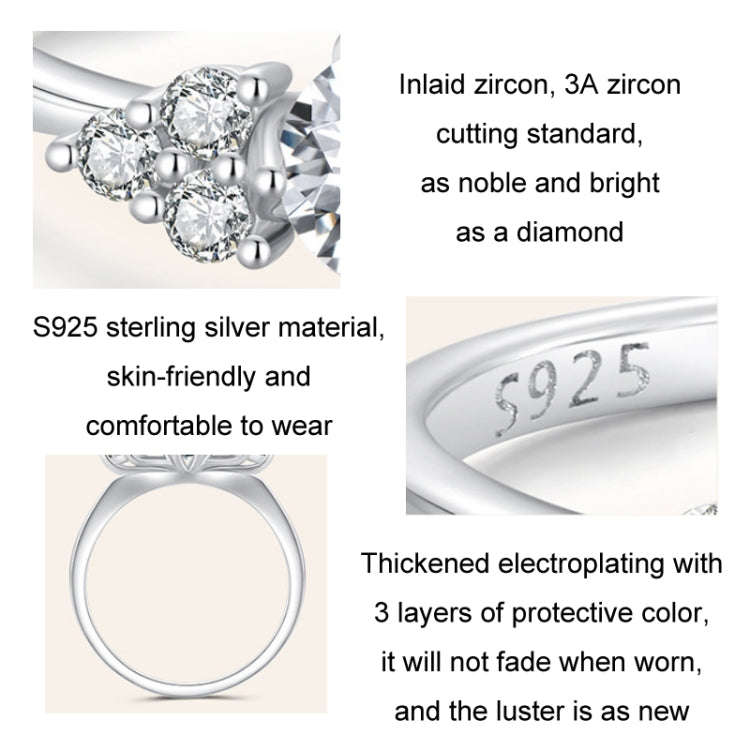 MSR016 Sterling Silver S925 Sparkling  Moissanite Heart Ring(No.9)