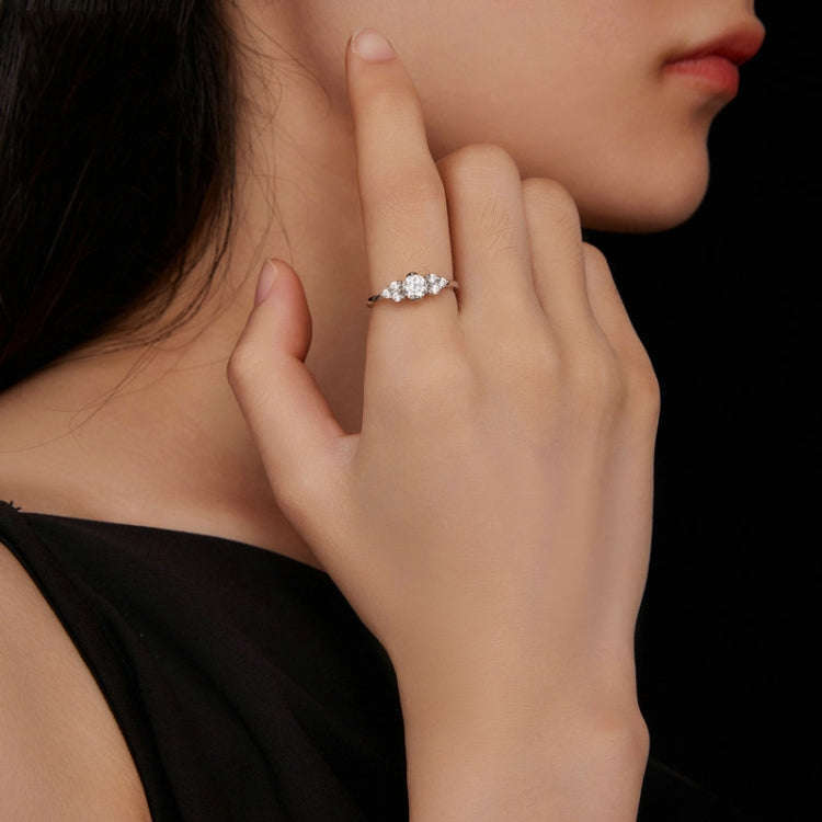 MSR016 Sterling Silver S925 Sparkling  Moissanite Heart Ring(No.6)