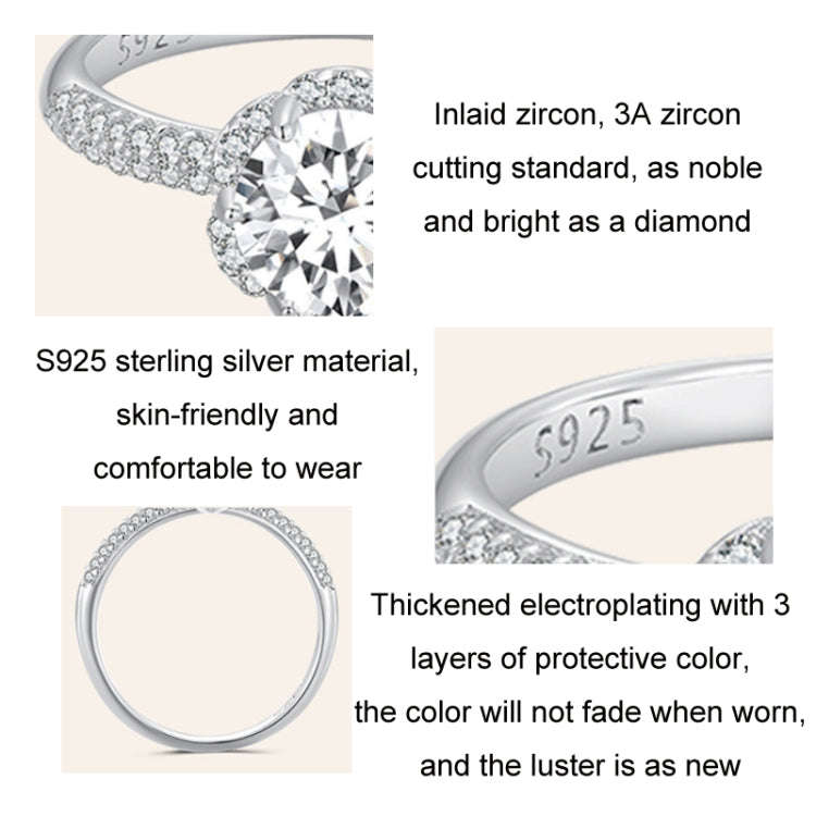 MSR017 Sterling Silver S925  Moissanite Ring(No.6)