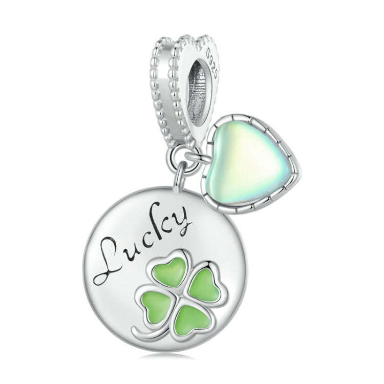 BSC767 Sterling Silver S925 Plated Gold Plated Heart Clover Lettering Bracelet Pendant