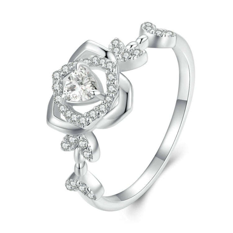 BSR366 Sterling Silver S925 Plated Gold Rose Ring(No.7)