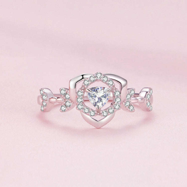 BSR366 Sterling Silver S925 Plated Gold Rose Ring(No.6)